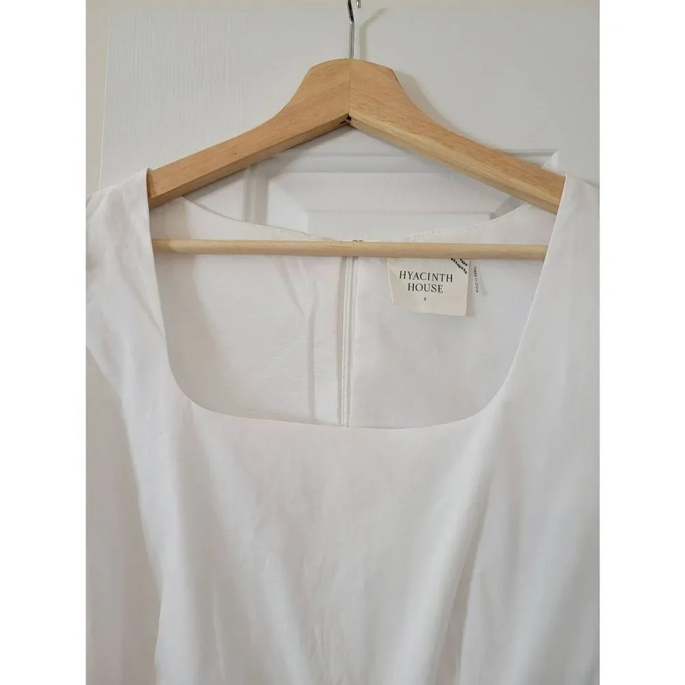 HYACINTH HOUSE White Clemons Long Sleeve Puff Blouse $128 S